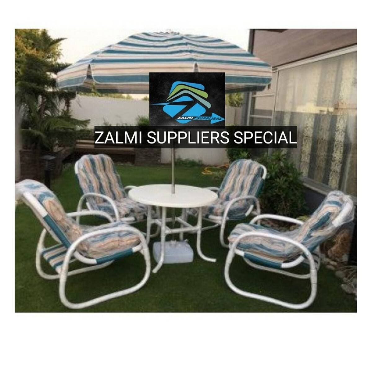 New Design Waterproof Outdoor Garden Chairs (set of 4) - With 1Table and 1Umbrella with Every Colours
