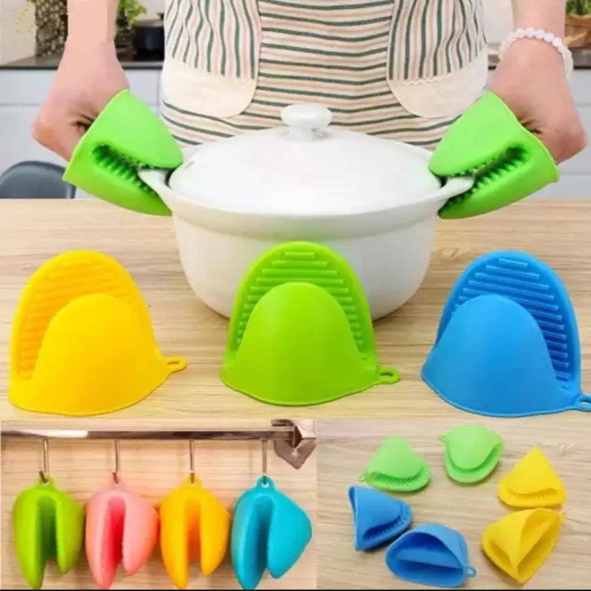Heat Resistant Anti-slip Pot Bowel Holder Kitchen Gloves - 1 Pair