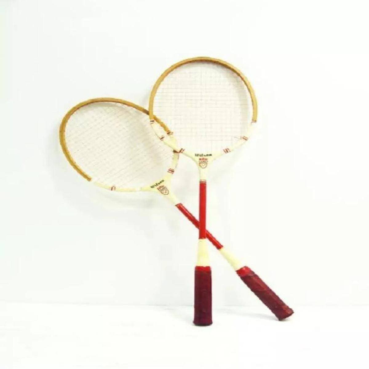 1 Pair of Wooden Badminton Rackets