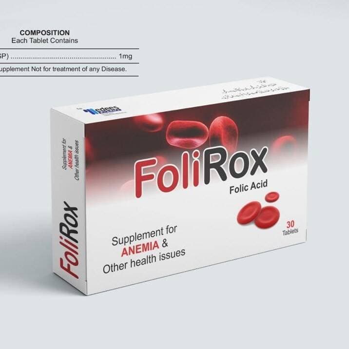 Foli Rox Folic Acid Supplements For Health - 30 Tablets