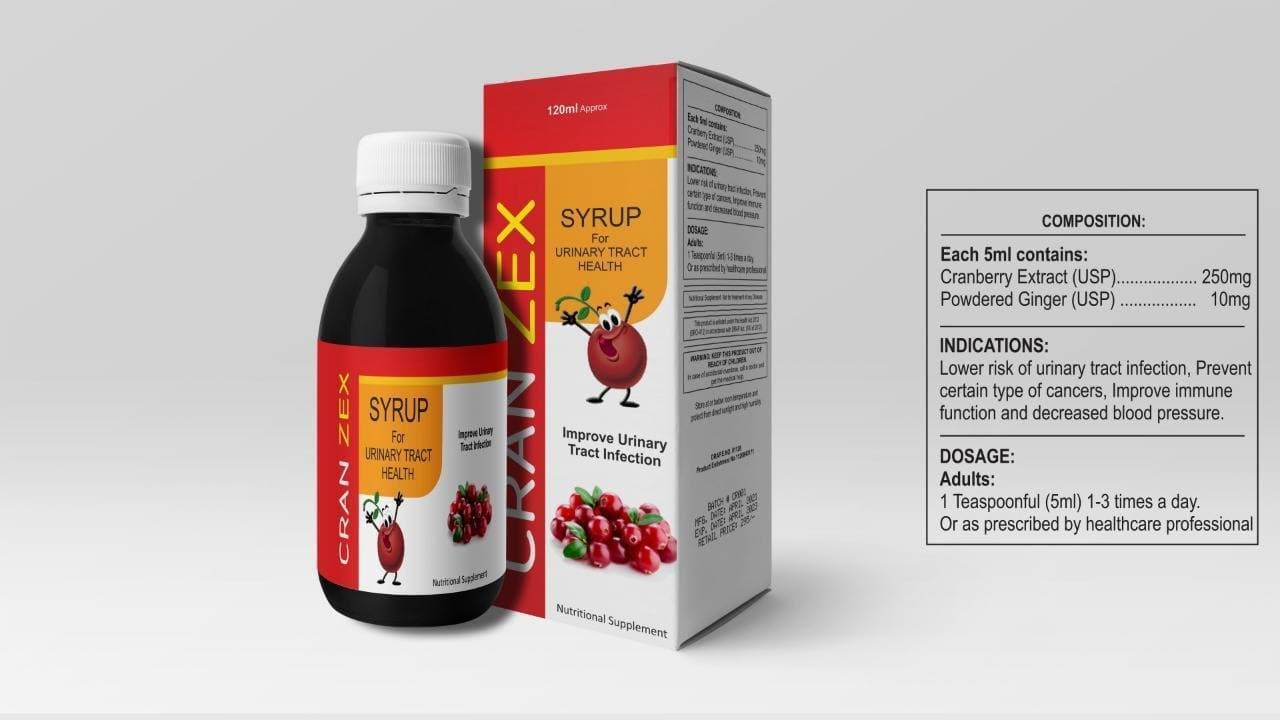 Cran-Zex Syrup For Urinary Tract Health - 120ML
