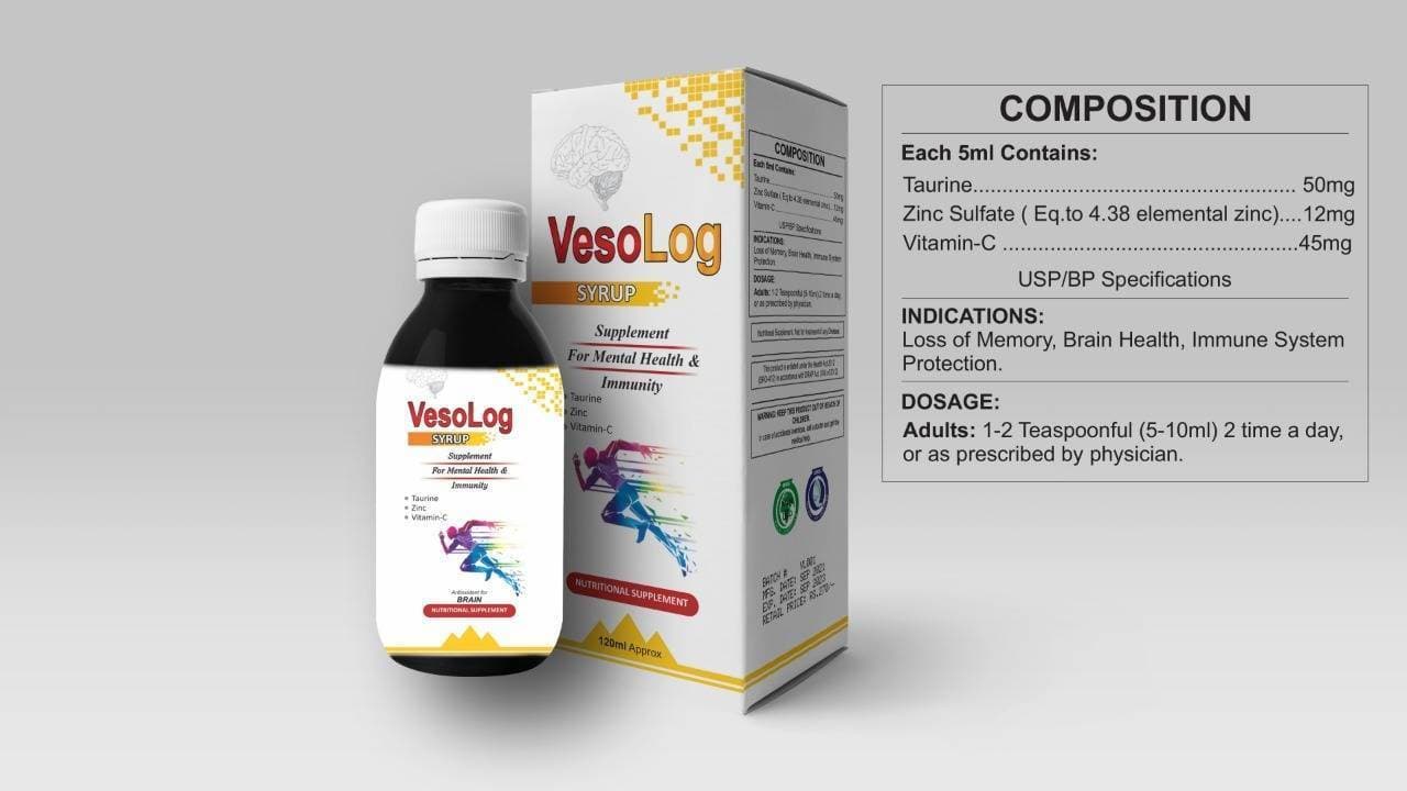 Vesolog Syrup Supplements For Good Mental Health - 120 ML