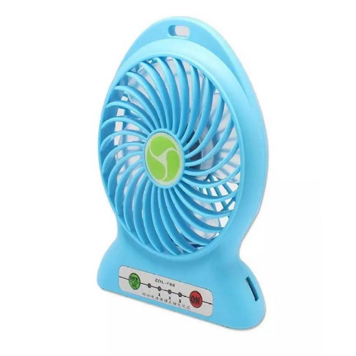 Portable Rechargble Plastic USB Fan With Power Bank - Blue