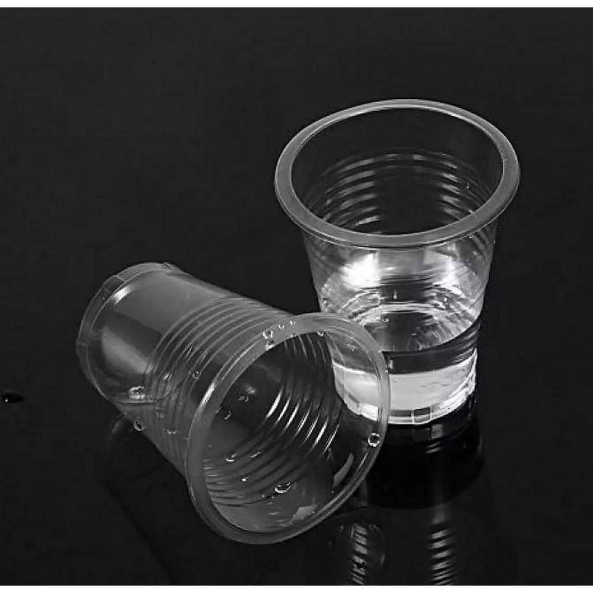 Disposable Drinking Glasses Cups Transparent Plastic - Pack of 50