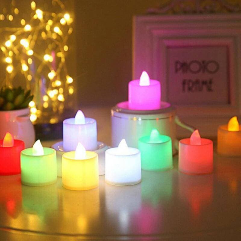 Pack of 3 - Multicolor LED Candle Light Tea Light Flameless