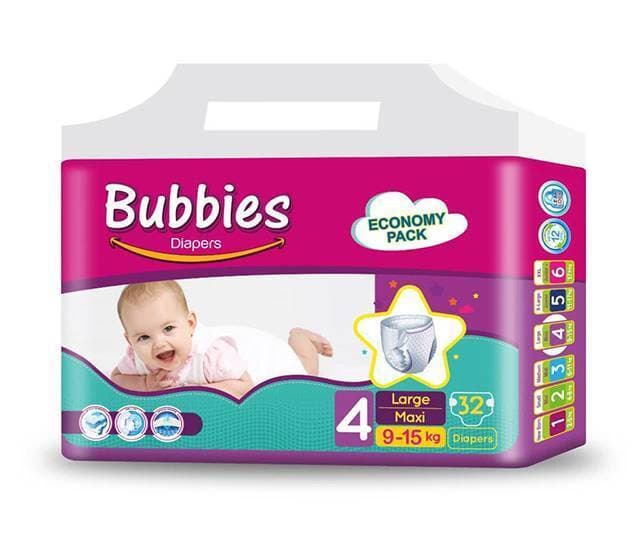 Bubbies Diapers Economy Pack Large 32 Pcs