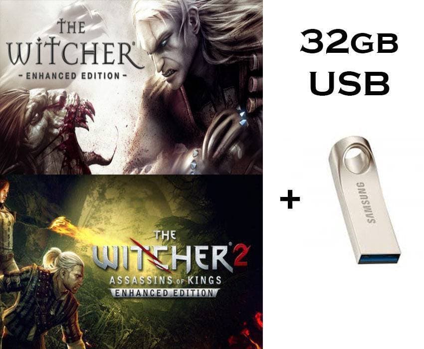 The Witcher 1 : Enhanced Edition + The Witcher 2 : Assassins of Kings II Enhanced Edition COMPLETE PC GAME in 32gb Brand New USB - Computer And Laptop Games