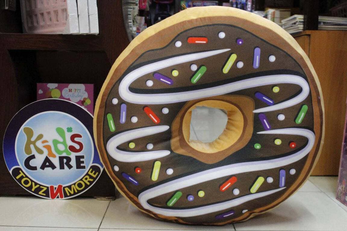 Comfortable Soft Round Donut Pillow For Kids Brown (KC5440)