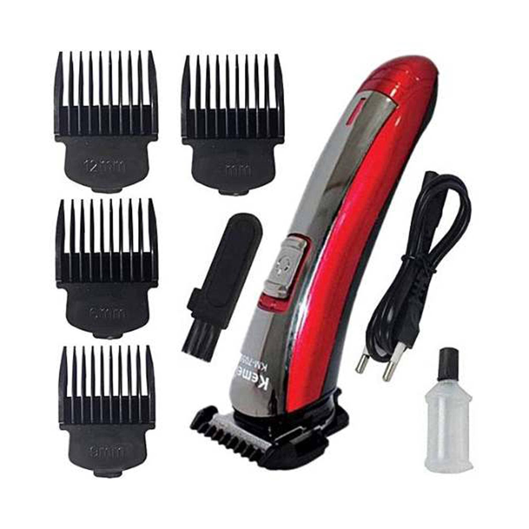 Km-7055 Trimmer With 4 Different Size Clippers