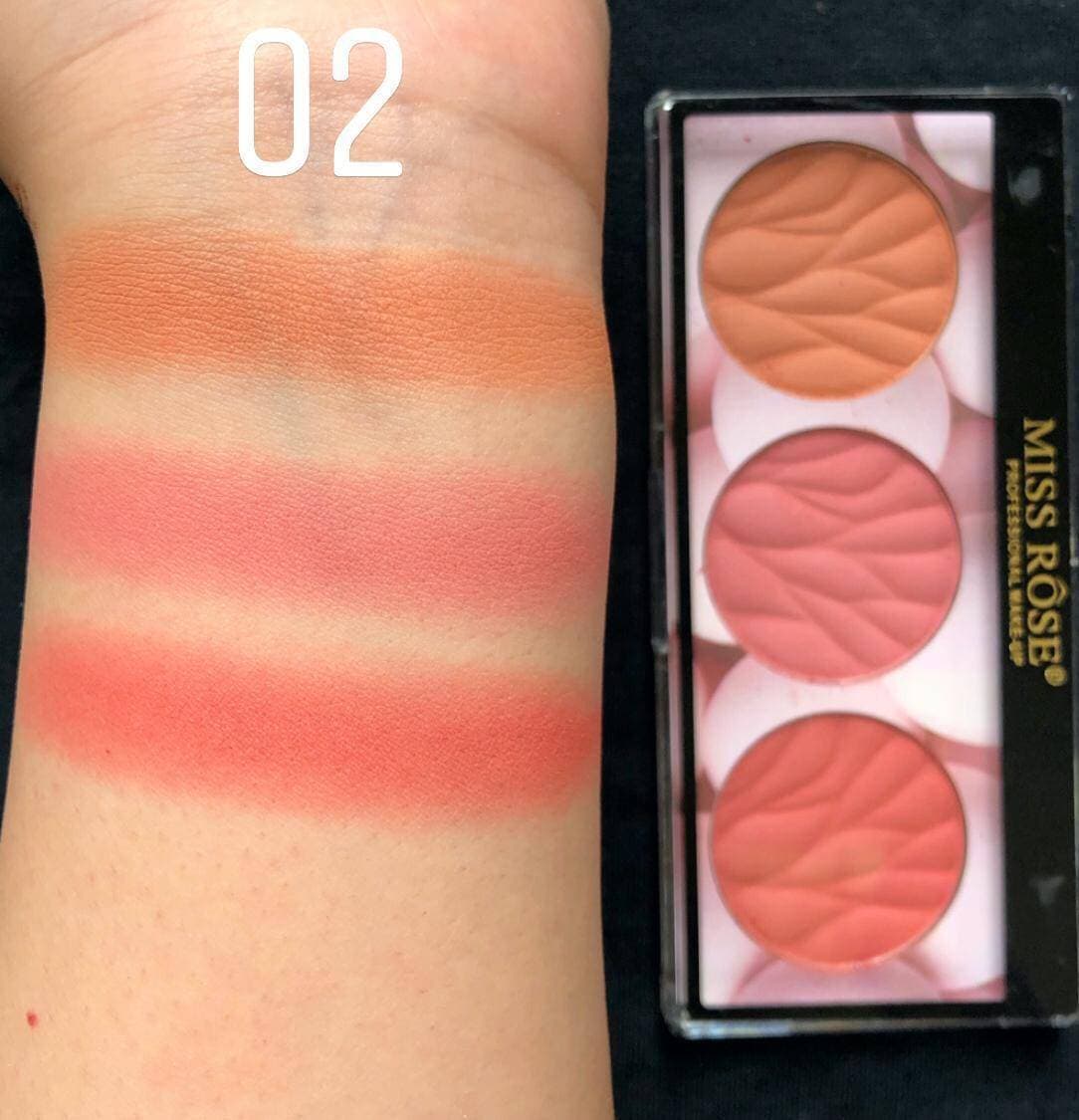 Miss Rose 3 in 1 Blusher Palette