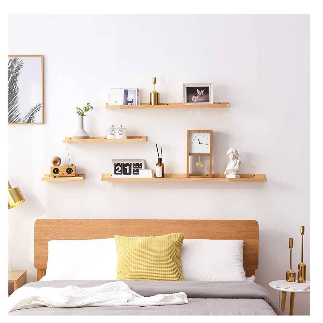 Wood Floating Shelf-Solid Wood Pack of 5