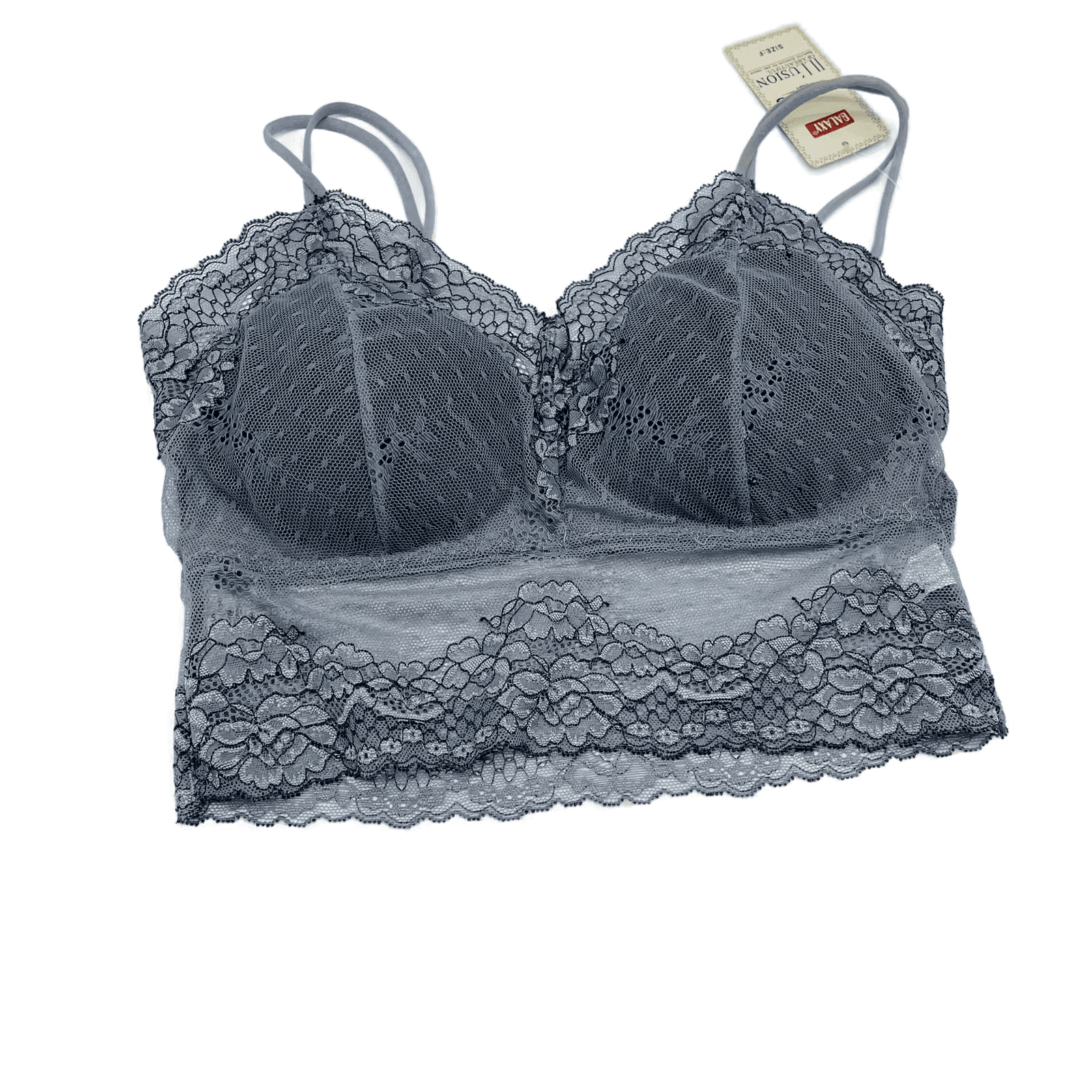 Chicken Embroidery Padded Bra-Grey