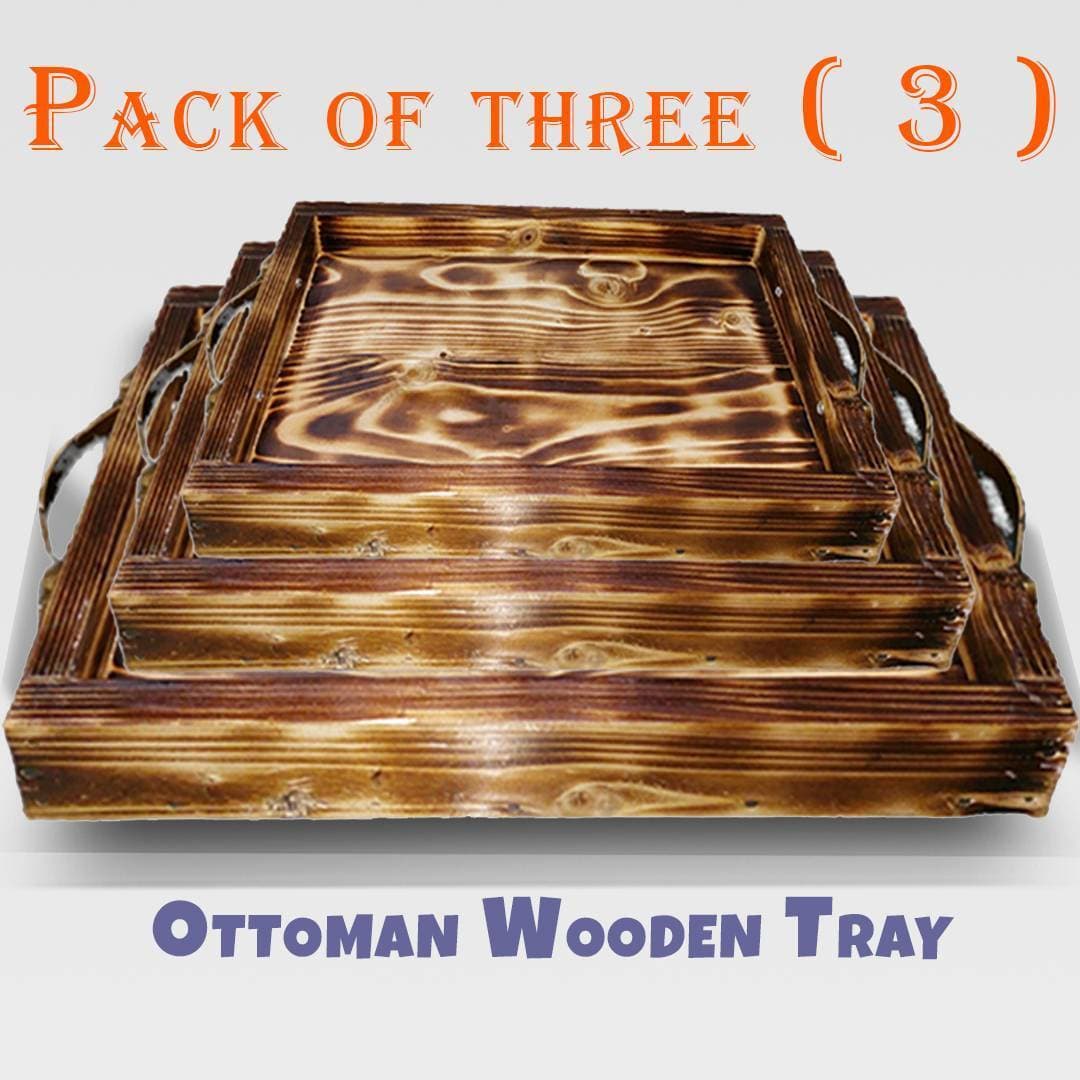 Pack of 3-Wooden Serving Tray