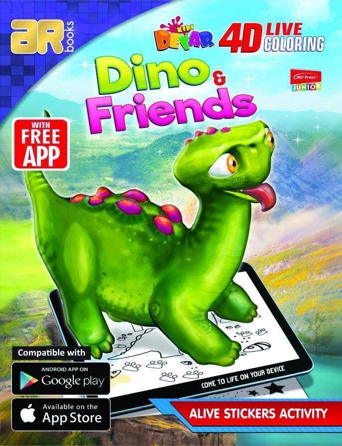 4D Live Coloring Book Dino & Friends