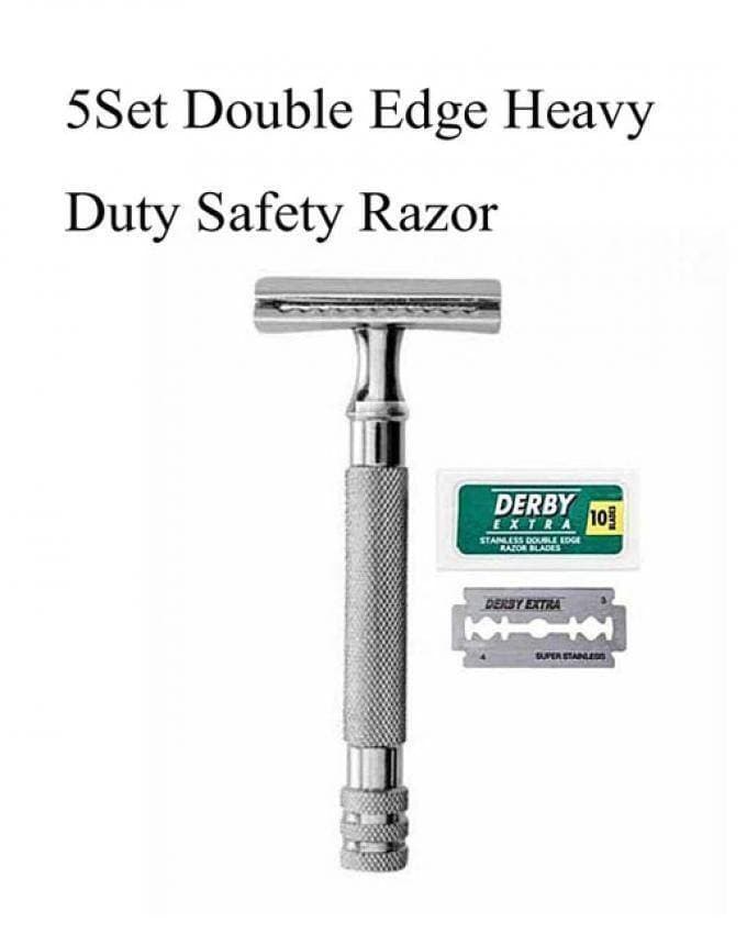 1Pcs Double Edge Heavy Duty Safety Razor With 10Pcs Blades
