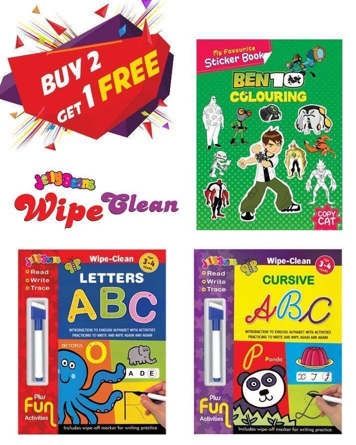 Jelly Bean Wipe Clean Deal 1 (Free Sticker & Coloring Book)