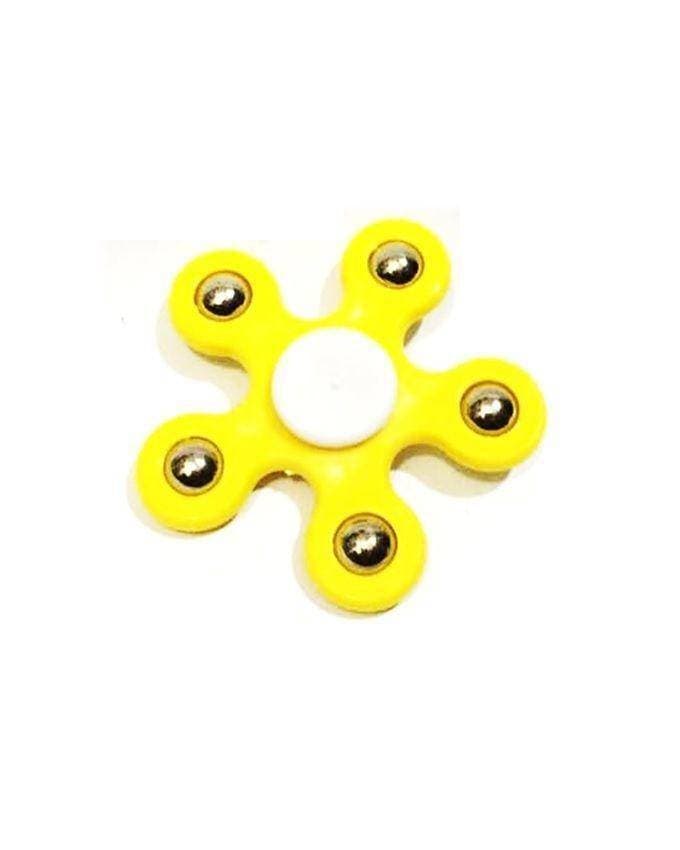 5 Balls Fidget Spinner Stress Reducer Toy - Yellow-(K.S.)