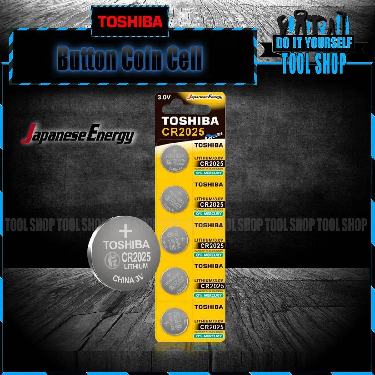 Toshiba Cr2025 3V Lithium Coin Cell Battery Japanese Energy  - 5Pcs