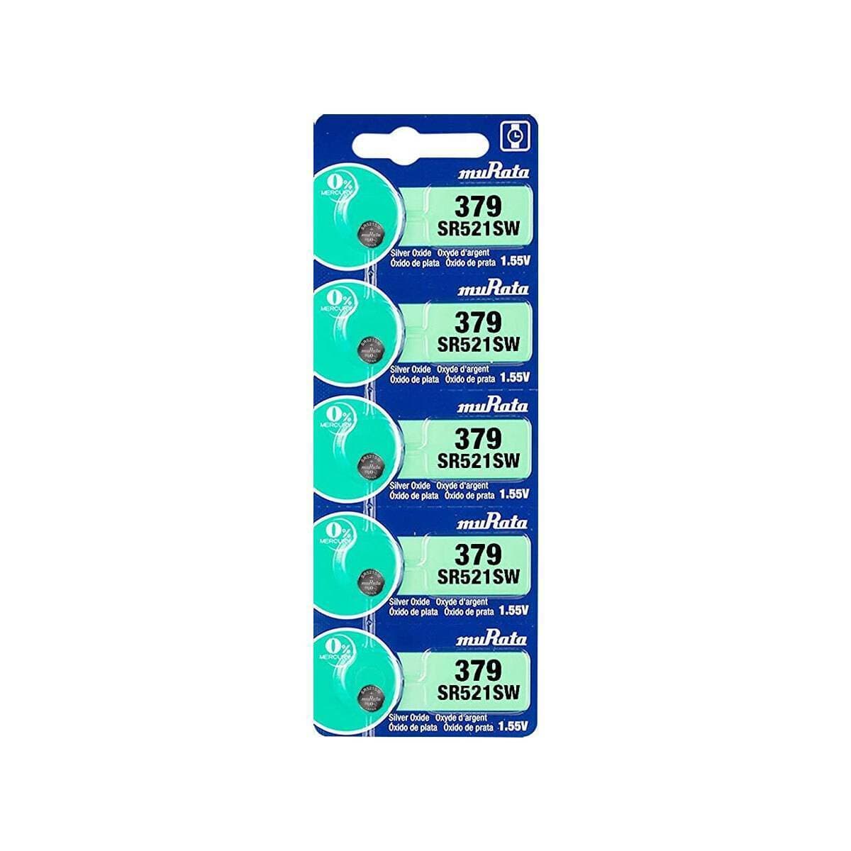 Murata Original 5Pcs Sr521Sw, 379 Silver Oxidesbatteries 1.55V