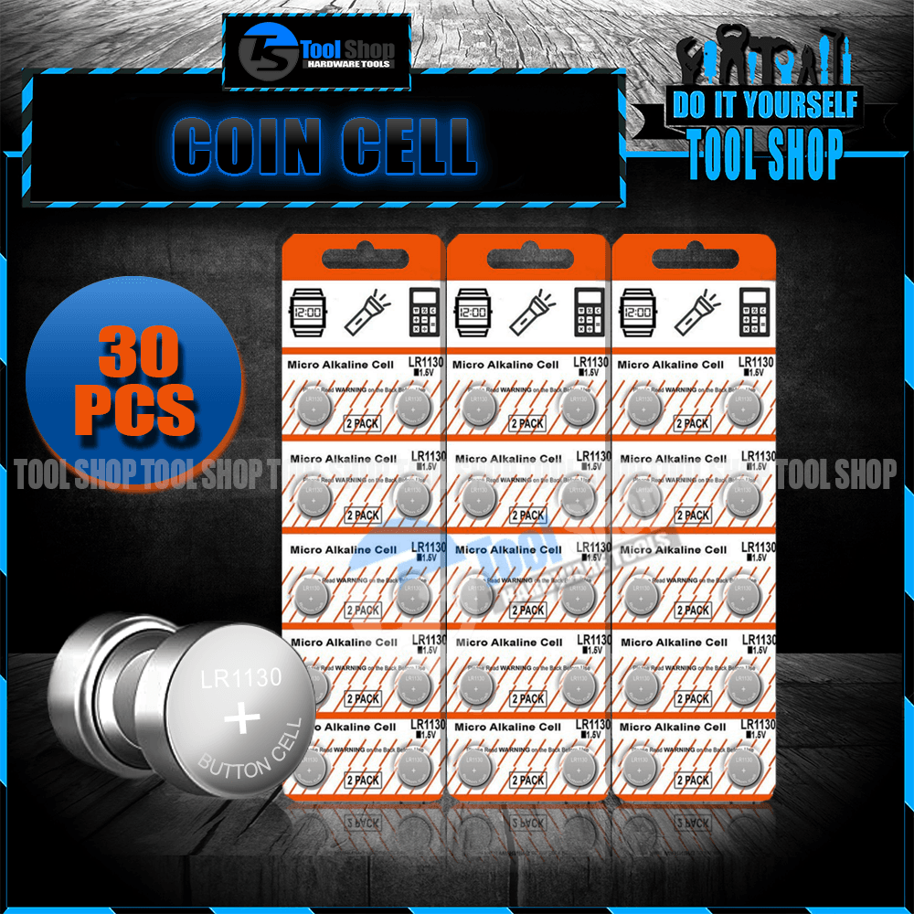 30 Pcs Replacement For Lr1130, Ag10, 189  - Micro Alkaline Button Coin Cell - 1.5V