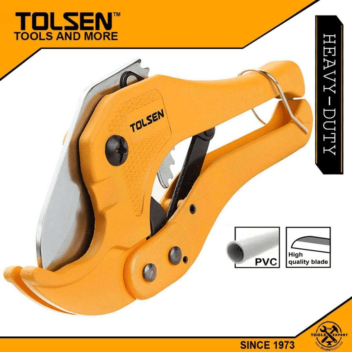 Tolsen Pvc Pipe Cutter 200Mm 8 Inch Aluminium Body 3- 42Mm