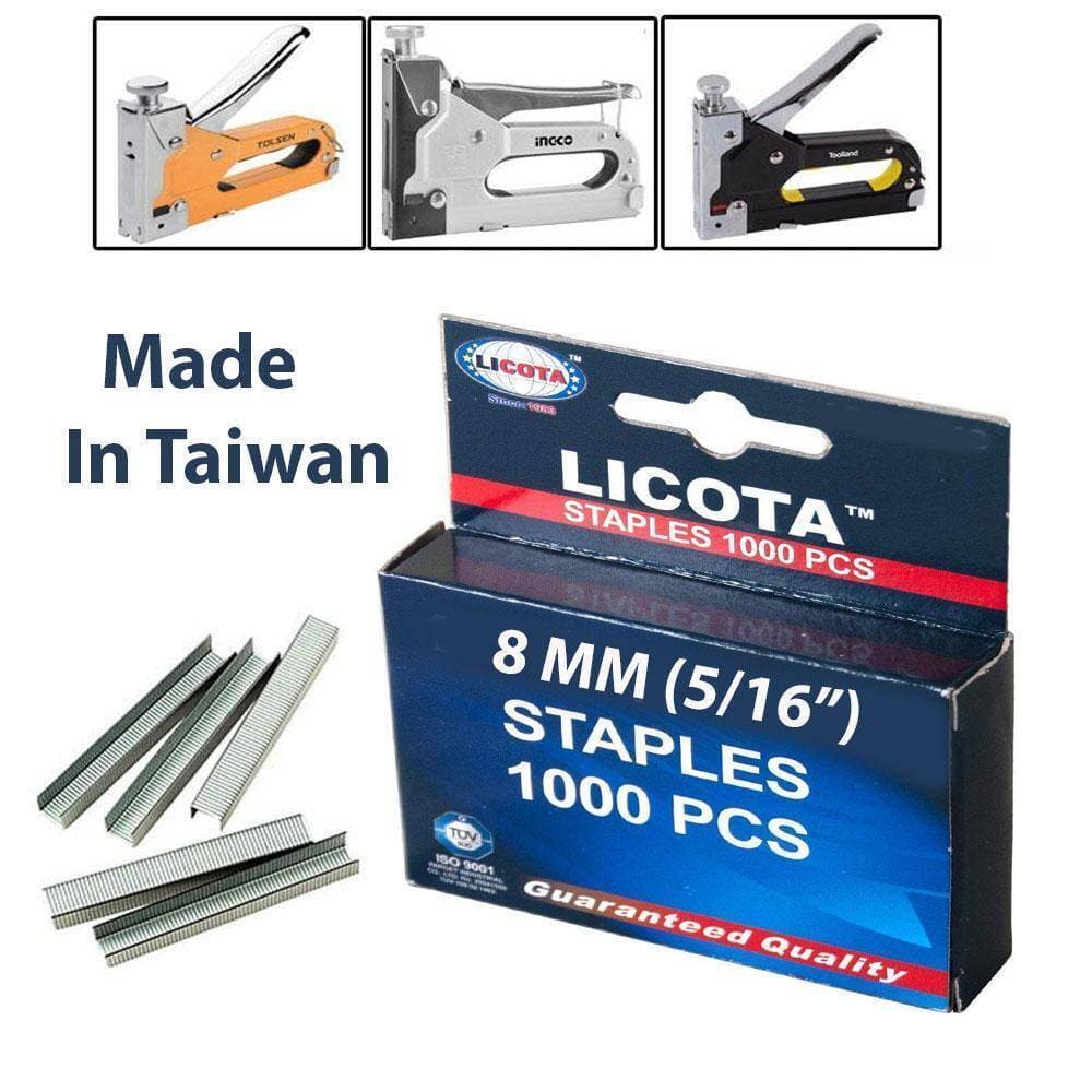 Licota 1000 Pcs Staple Pin Box 8Mm For Wood, Plywood