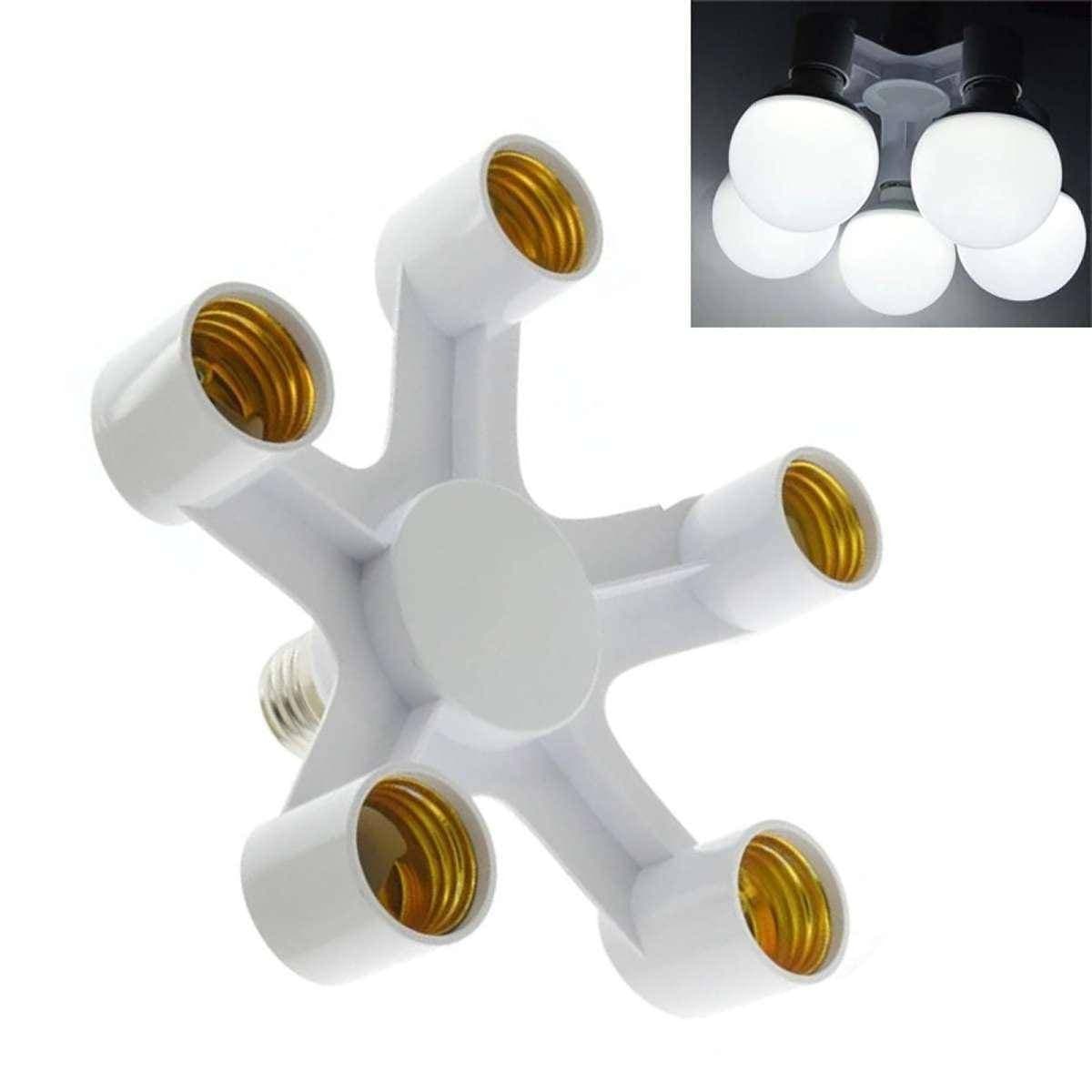 5 In 1 E27 Heads Lamp Bulb Holder Light