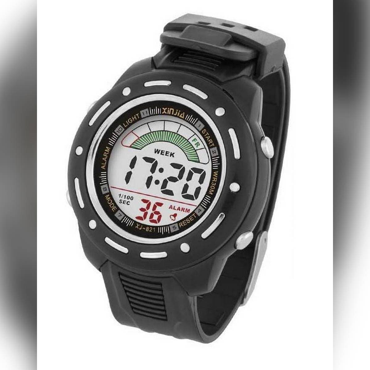 Sports Digital Watch With Pvc Res Strap For Men