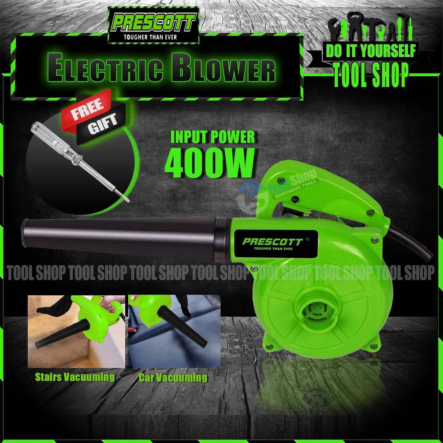 Prescott 2 In 1 Industrial Electric Blower + Dust Vacuum 400W Fiber Body With Free Electric Tester