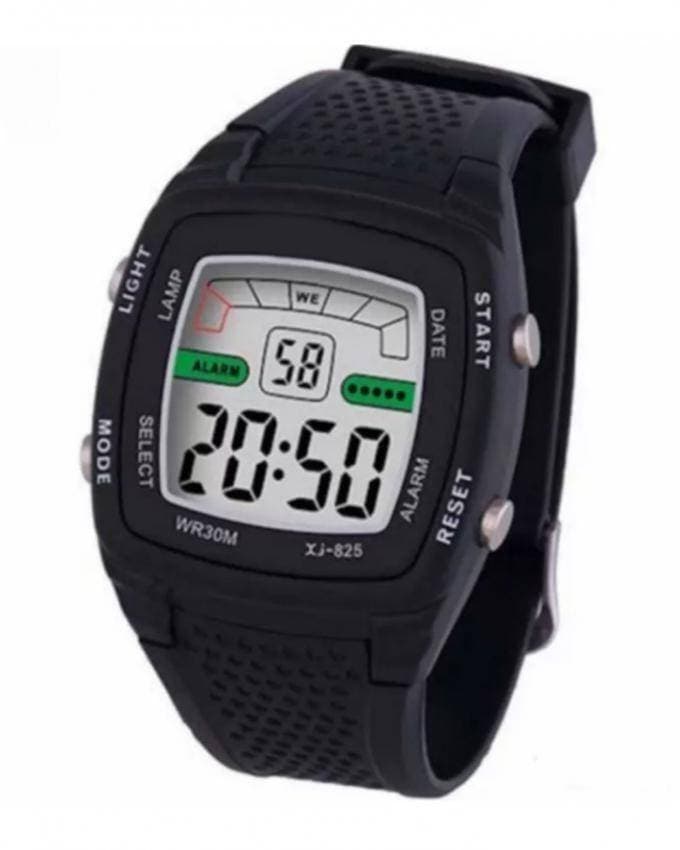 Black Pvc Digital Watch For Men