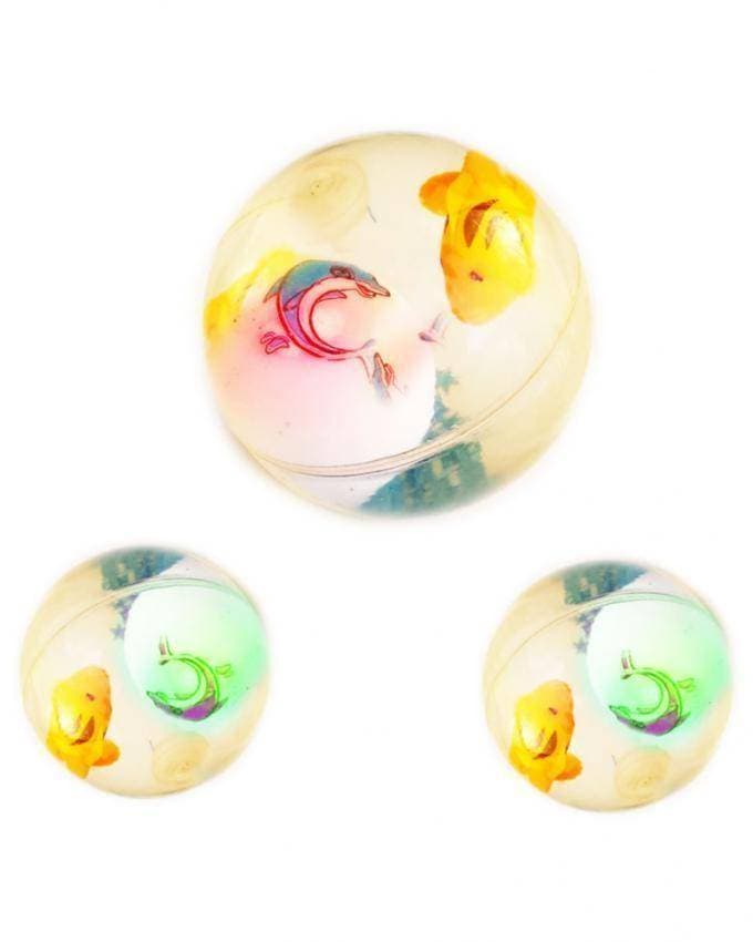Pack Of 3 - Transparent Flashing Light Ball For Kids