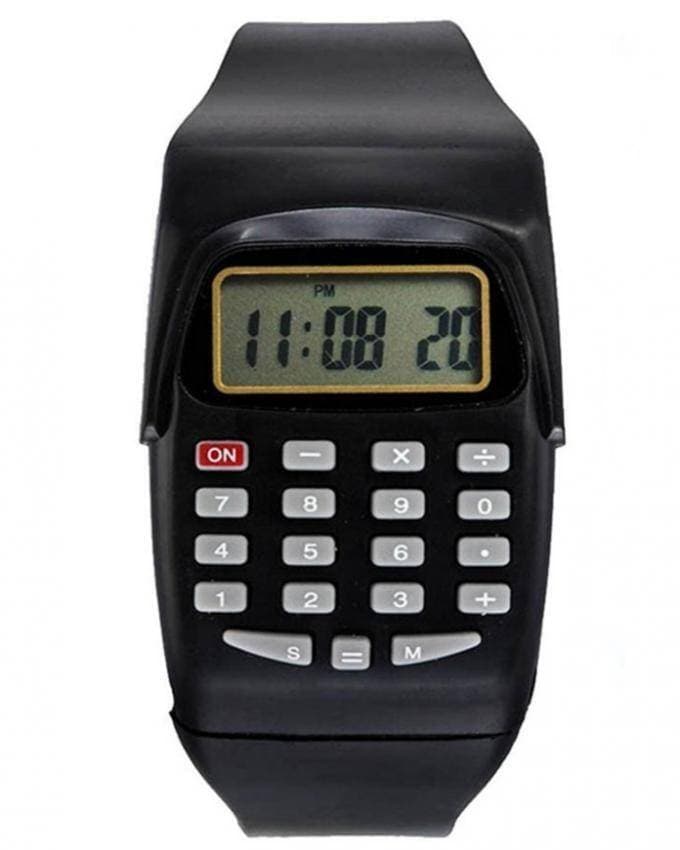 Black Calculator Watch For Kids