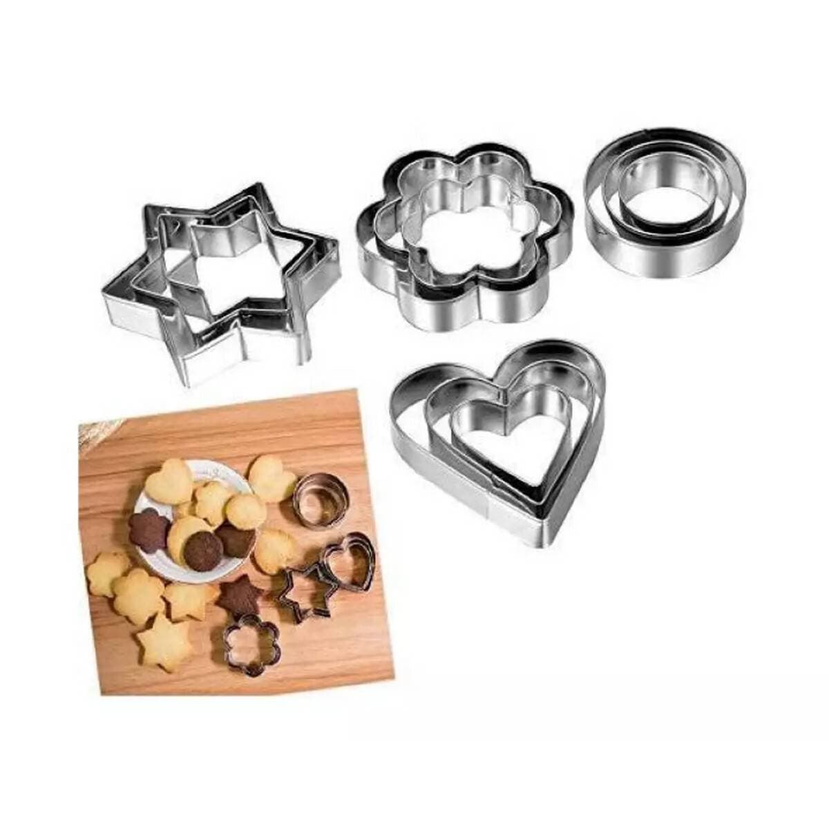 12 Pcs Set Stainless Steel Cookie Cutter Biscuit Diy Mold Star Tools
