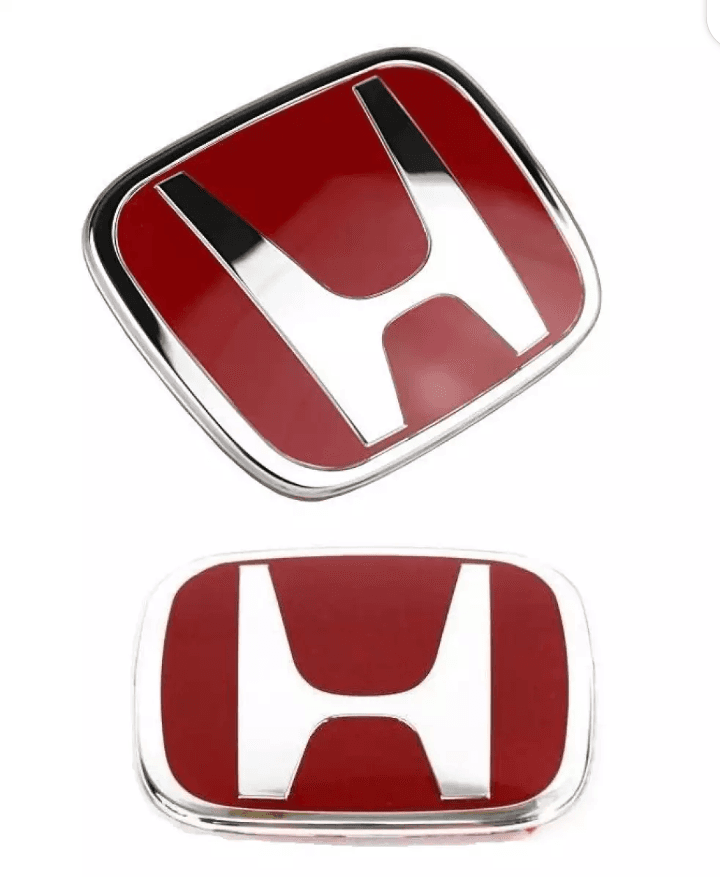 Jdm Honda Genuine Red H Front And Back Side Original Badge Emblem - Red Color