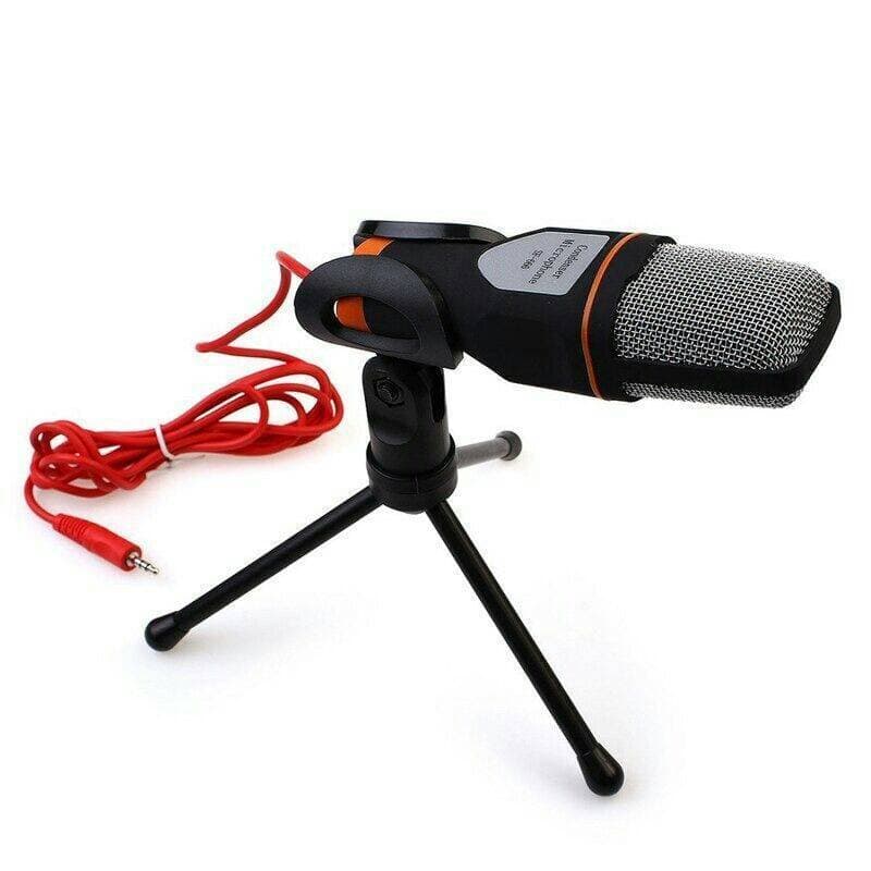 Sf-666 Multimedia Studio 3.5mm Condenser PC Wired Microphone With Tripod Stand