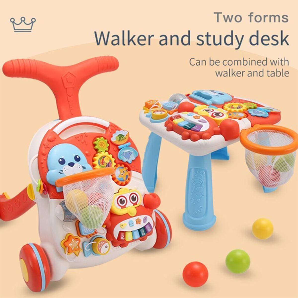 Huanger 2 In 1 Baby Walker And Activity Table