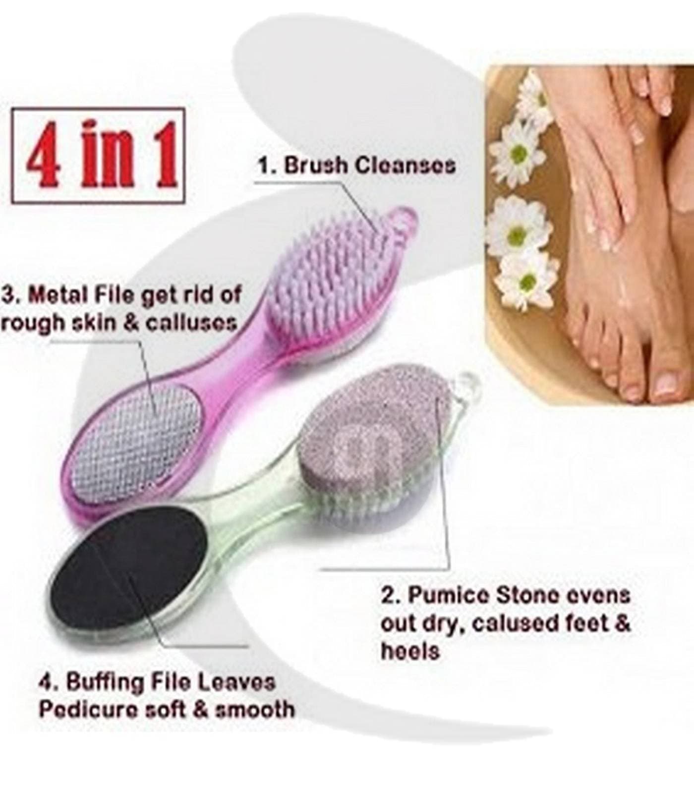 4 In 1 Multi Use Pedicure Paddle Brush