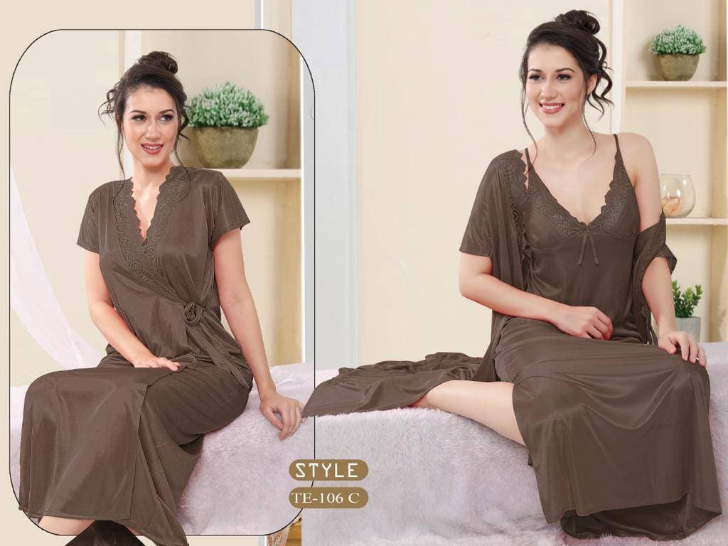 Satin Silk Gown Night Dress For Women Girls