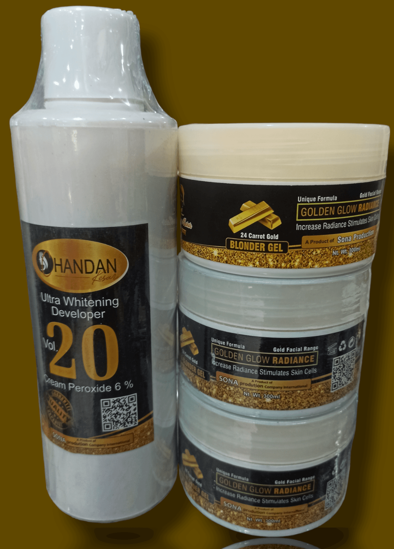 Chandan kesar 24 k gold bleach set - 1000ML