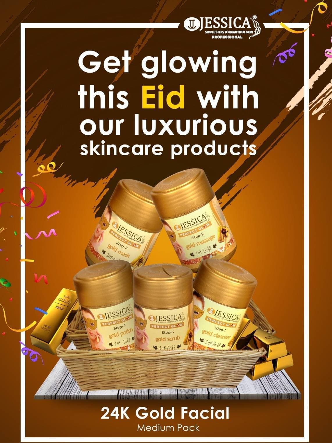 Jessica 24 k gold Facial Kit in jar