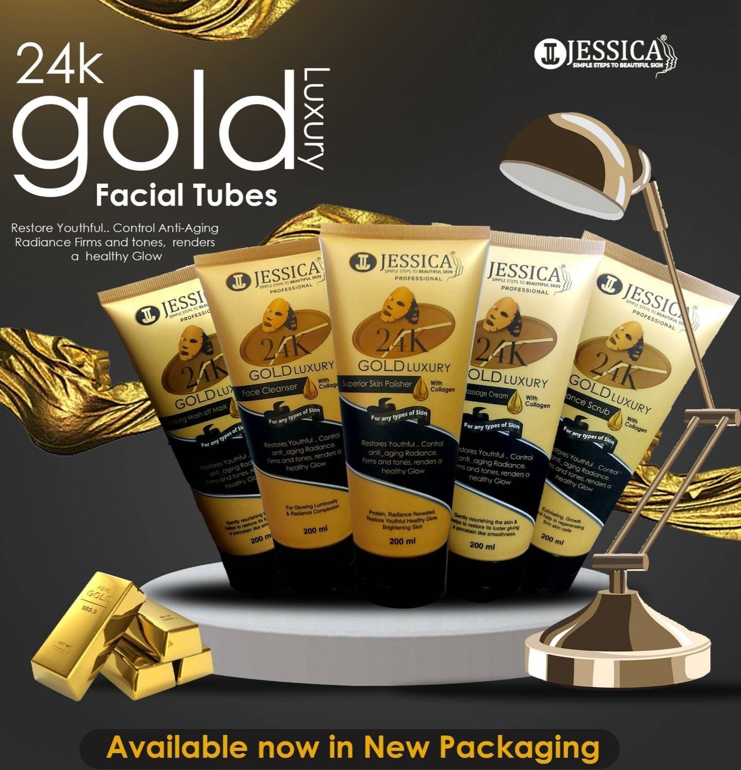 Jessica 24 k gold 5 step Facial Kit in Tube