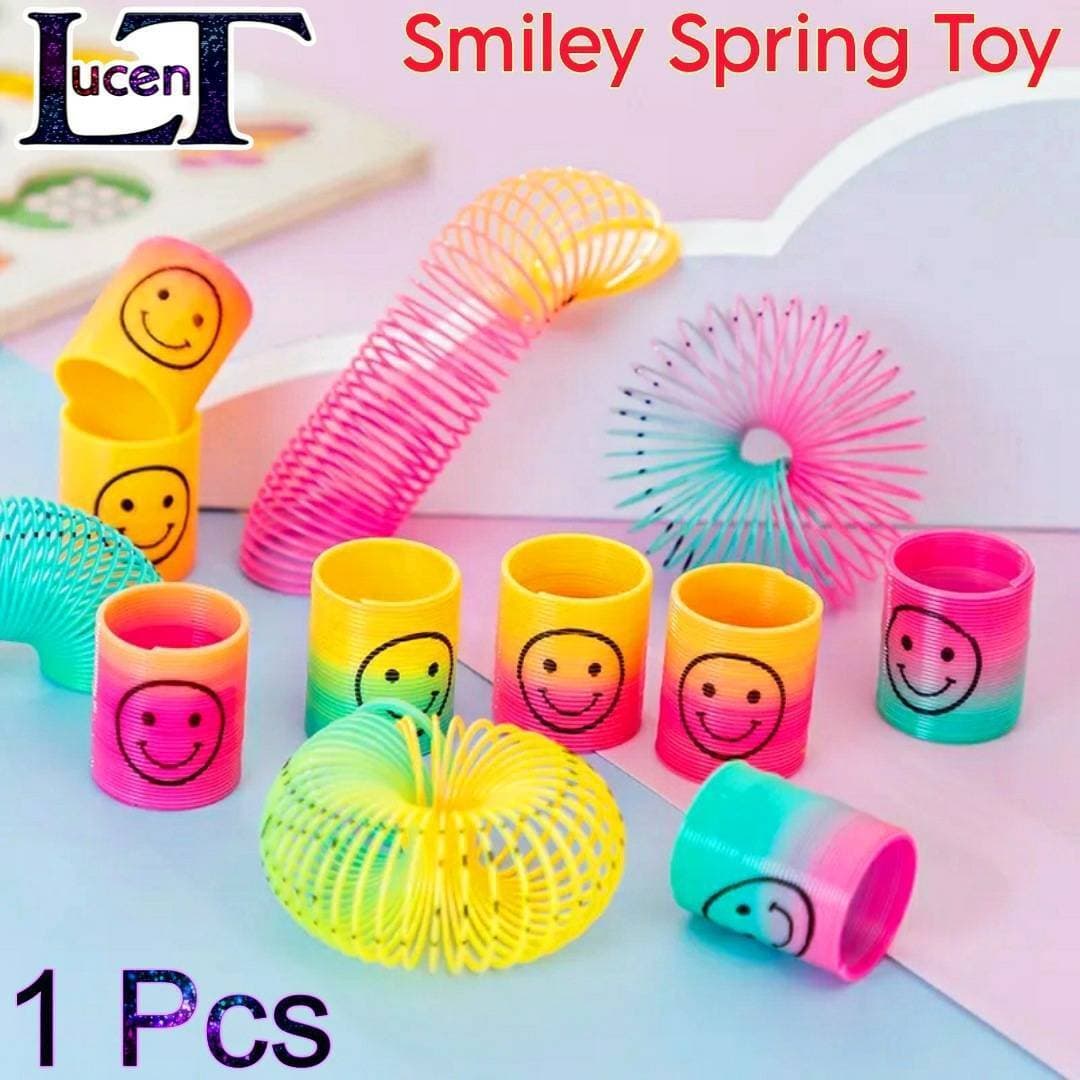 LucenT 1 Pcs Mini Smiley Face Magic Rainbow Spring Toy