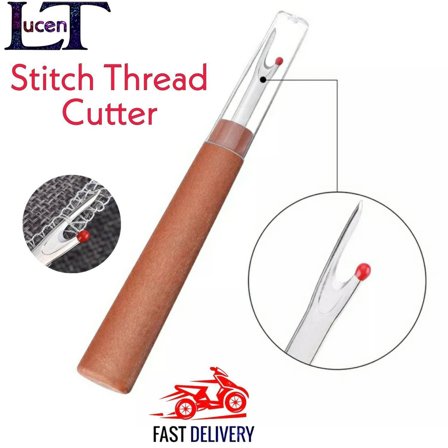 LucenT 1 Pcs Wooden Texture Craft Sewing Thread Cutter