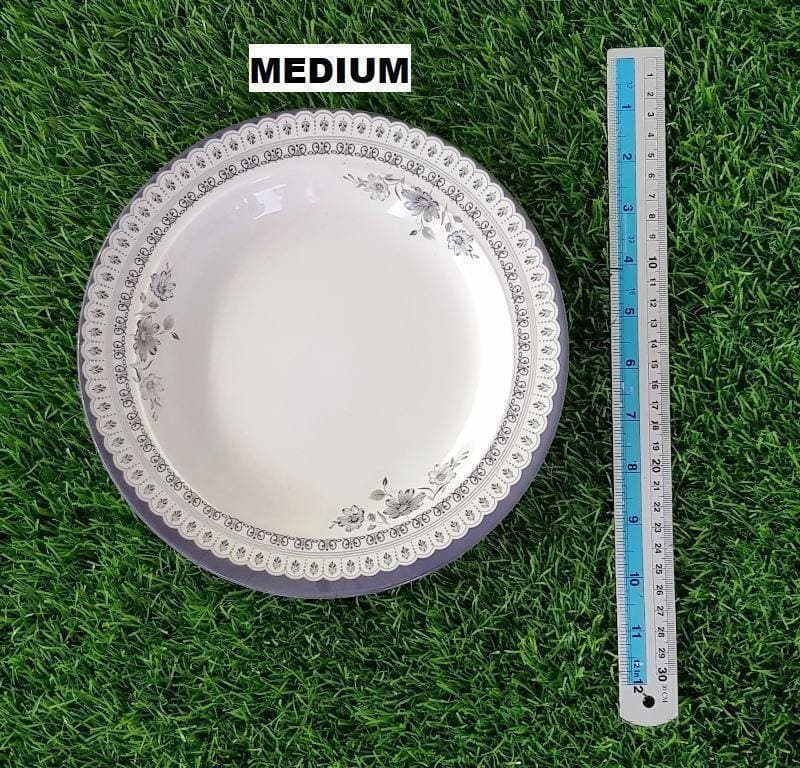 Printed Dinner Plates Double Melamine Multi Sizes - Set of 3 PCS