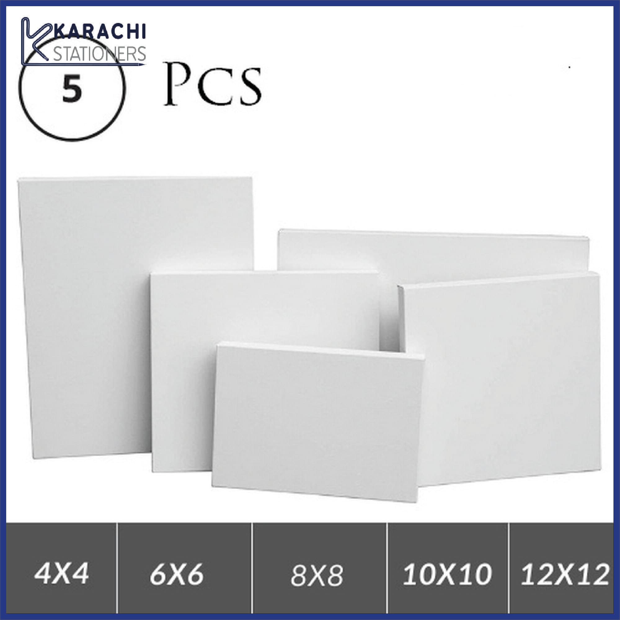 Mix Canvas Pack Of 5 4By4- 6By6- 8By8- 10By10- 12By12 Canvas For Painting Canvas Boards