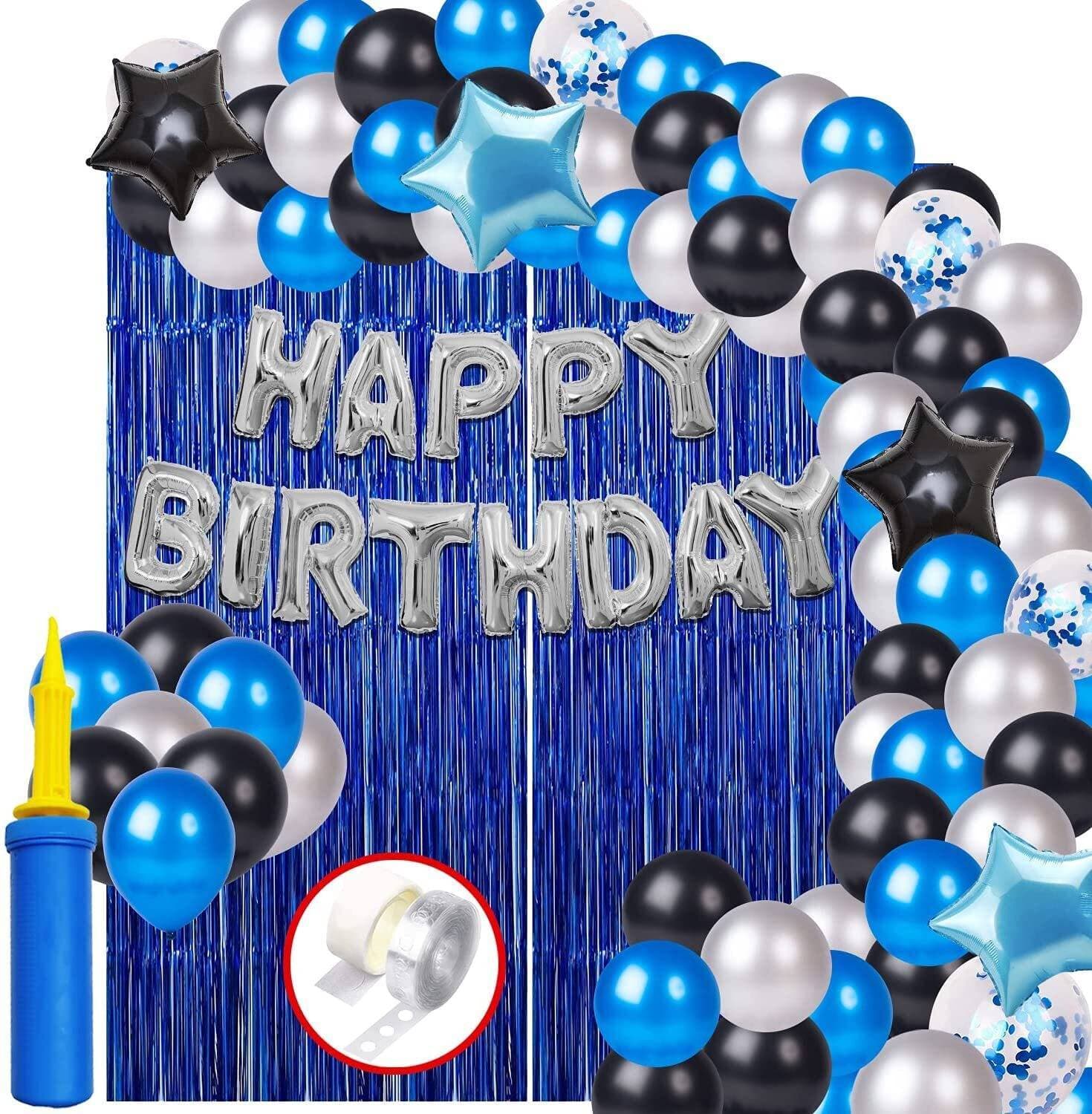 Beautiful Happy Birthday Theme Set 30 Pcs Balloon 10 Pcs Black