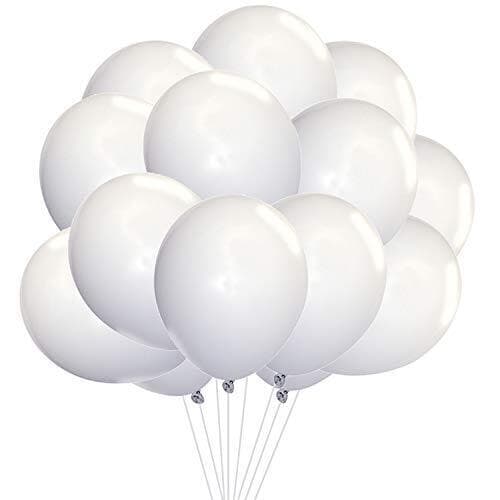 Pack of 50 White Balloons Set for Birthday decorations