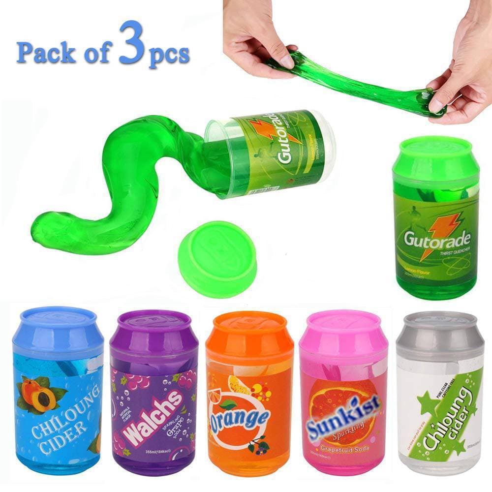 Pack of 3 Slime Cans Shape Tin pack for Kids