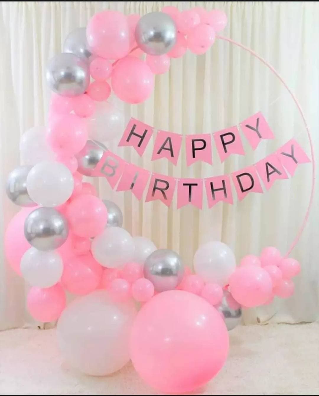 Wonderful Pink & Pink Birthday Decoration Balloons Set