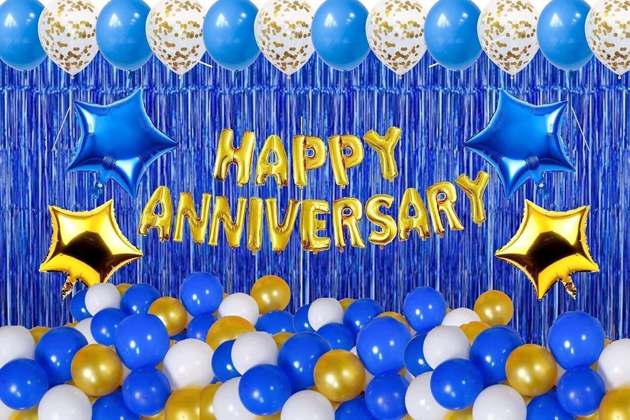 Happy Anniversary Decoration Theme Set Including Anniversary Foil - 30 Balloons